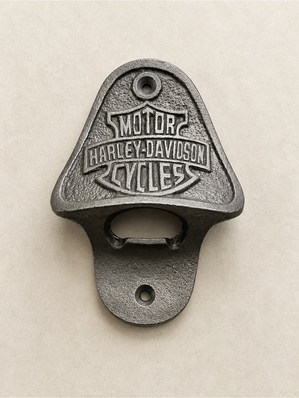 Harley-Davidson Cast Iron Wall-Mount Bottle Opener Motorcycle Bar Decor
